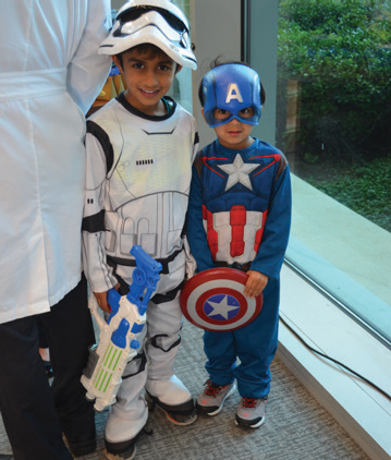Kids at costumer at CCMH Halloween event