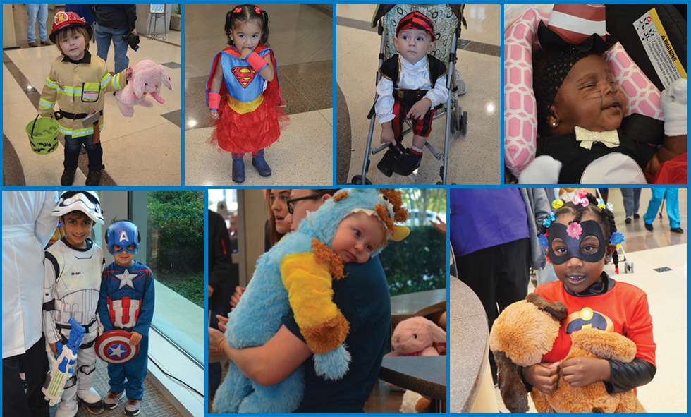 Collage of cute children dressed for Halloween