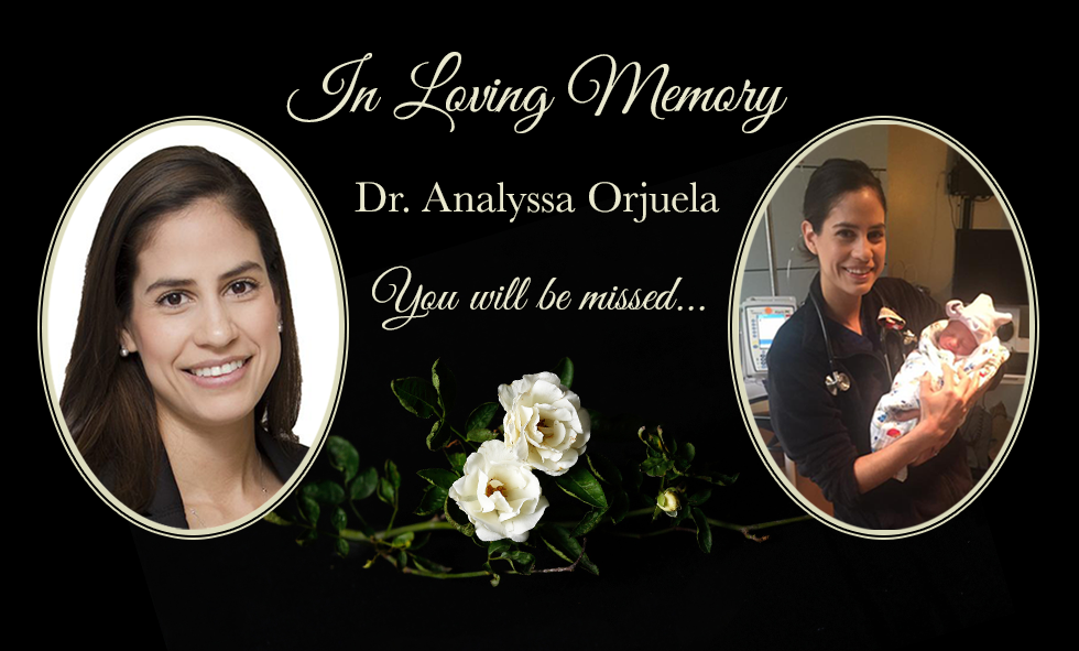 Memorial graphic for Dr. Orjuela