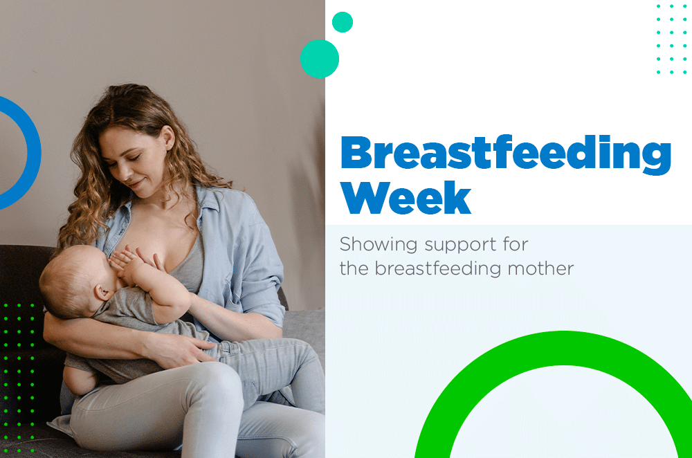 World breastfeeding week showing support for the breastfeeding mother